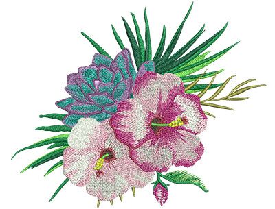 Embroidery Design Tropical Flowers W X H